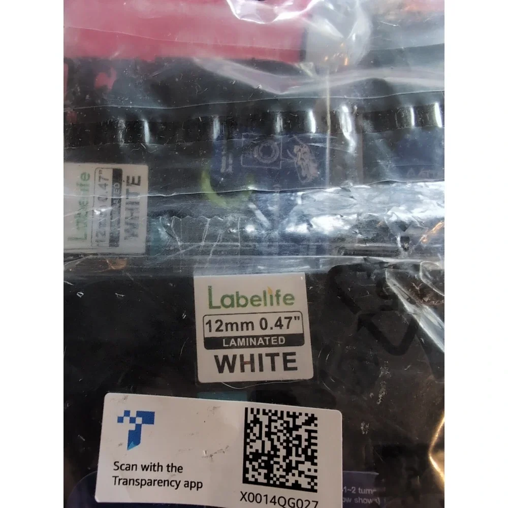 4PK 12mm Label Tape For Brother P-Touch Cube H110 TZ-231 TZe-231 Black on White